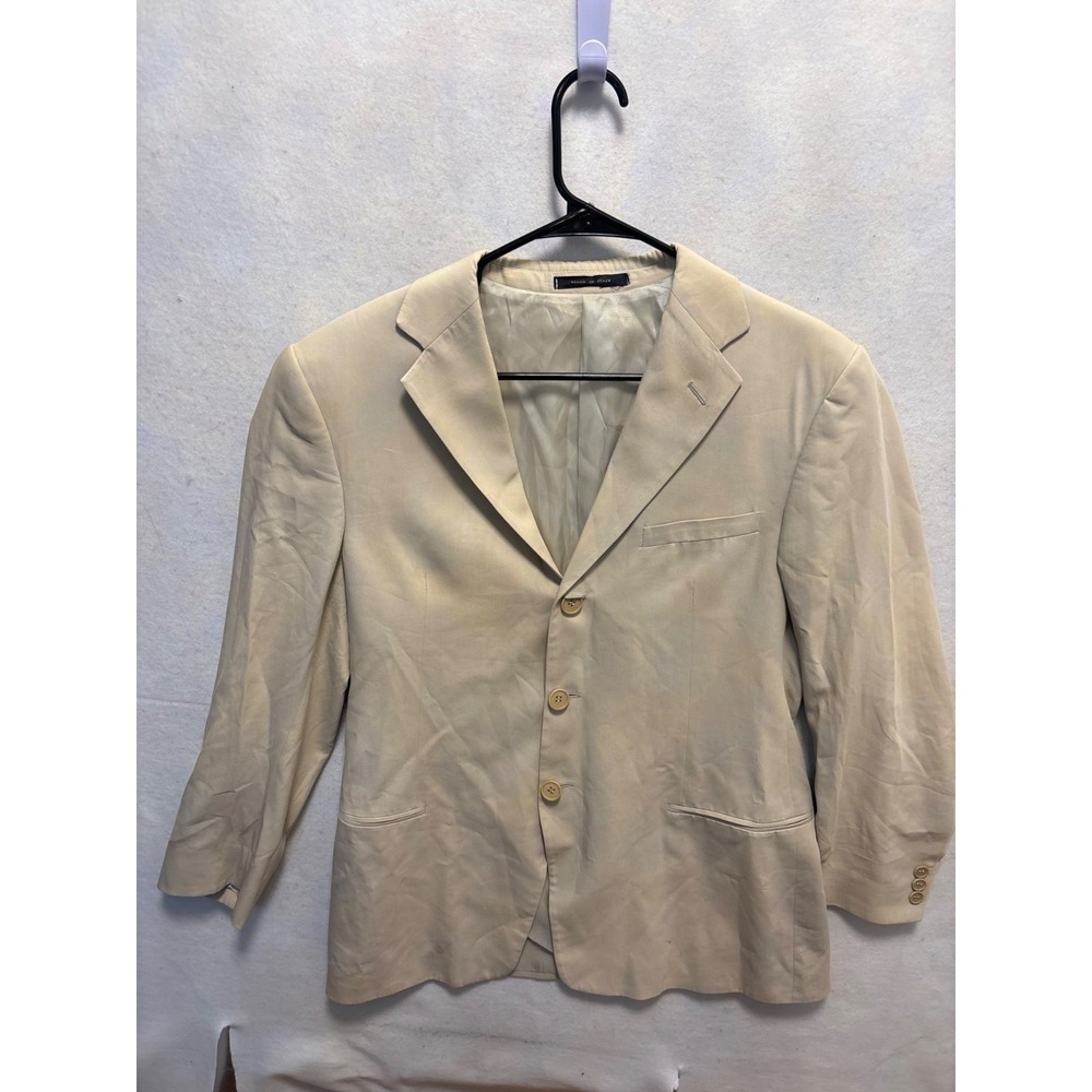 Made in Italy Blazer Mens Size 38RBeige Good 3-Button Lightweight‎ Sport Coat